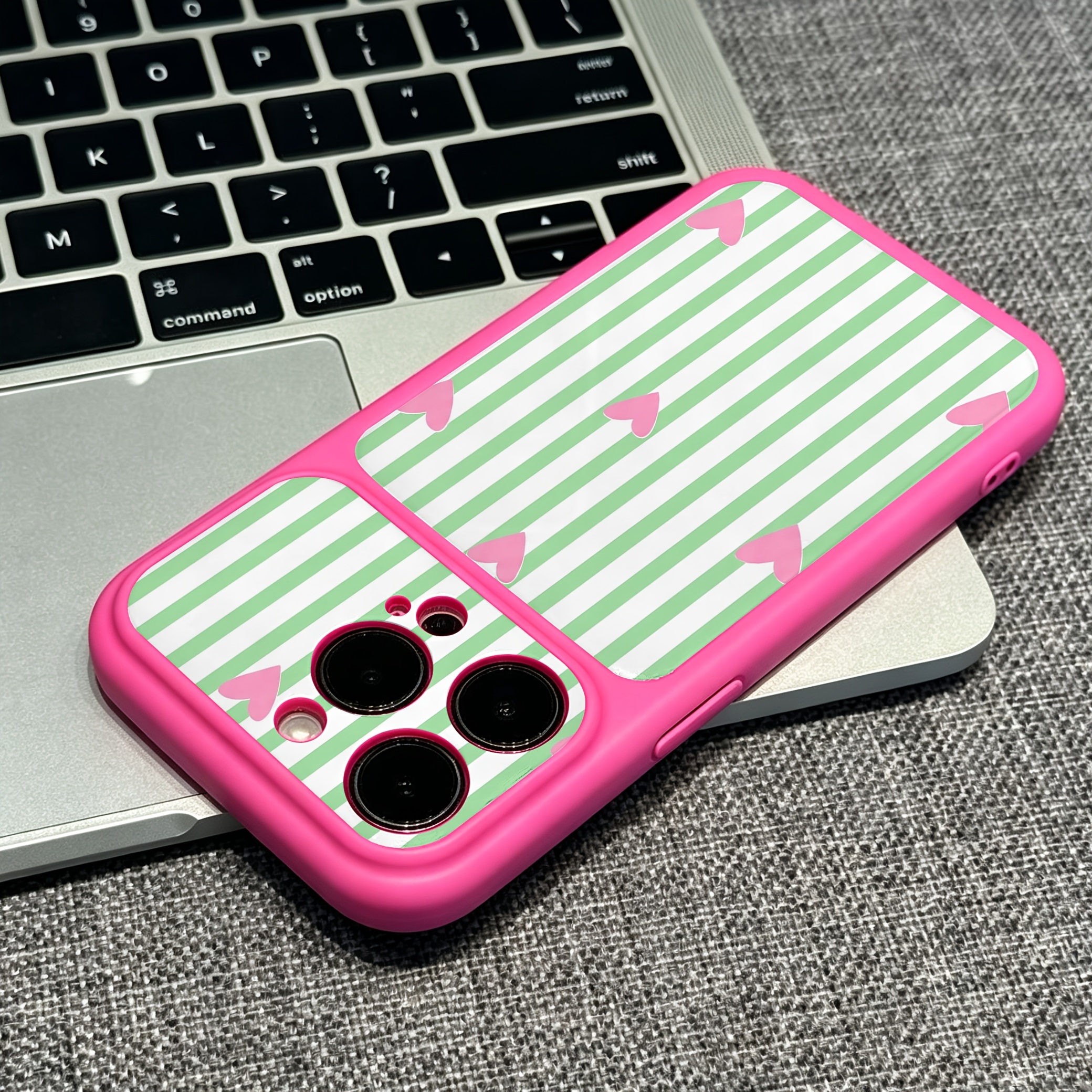 TEMU Phone Case - 1pc Vertical Striped Large View Window Instant 17 Anti-drop Protective Cover, Suitable For Iphone 17/16/15/14/13/12/11/plus/pro/pro