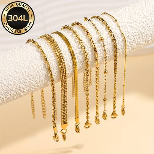 8pcs stainless steel bracelets for women elegant and luxurious jewelry set not fade suitable for daily and party wear birthday gift