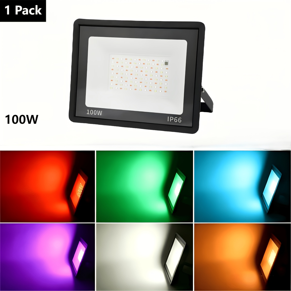 Image of 100w 200w Single Pack Led Flood Light Garden Lamp Outdoor Safety Lamp Rgb Stage Light Courtyard Wall Light Indoor Outdoor Roof Light Festival Ambient Decor Light Hardwired Design Without Plug
