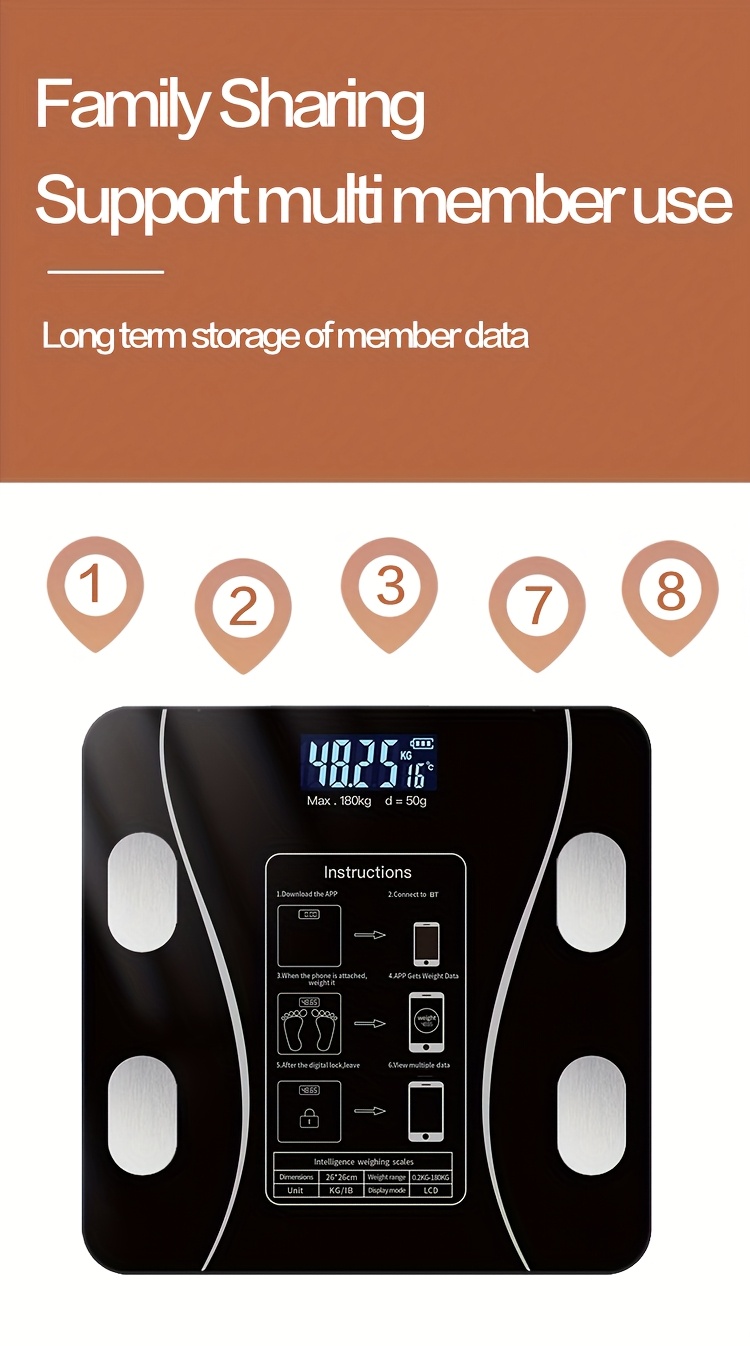  smart body fat scale weight scale can connect app bathroom scales human body scales electronic fat scales details 5