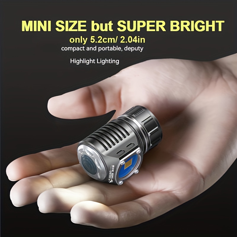 1pc Waterproof Mini Portable Led Flashlight With Usb Charging And