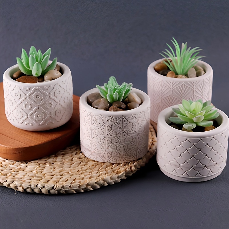 MeiMeiDa - Stampo in silicone a forma di vaso di fiori, per piante grasse, gesso, cemento, argilla, posacenere in resina, portacandele in fusione per fai da te Hexagon