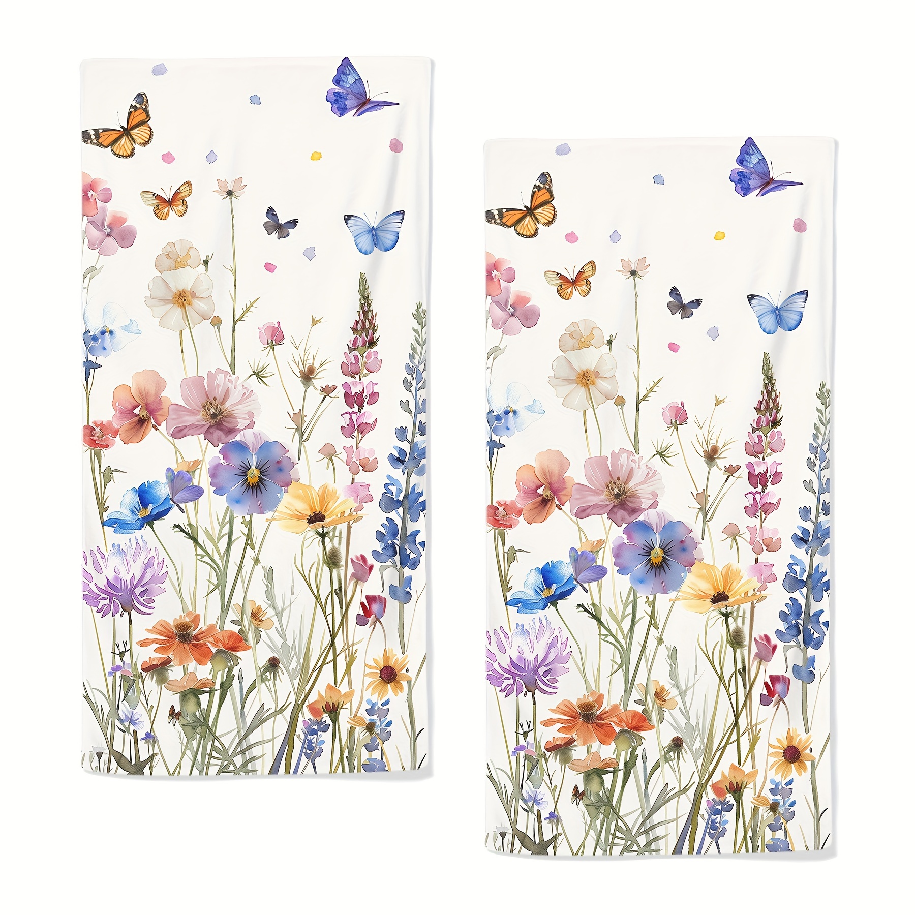 

Floral Bathroom Hand Towels Set Of 2 - Floral Bath Towel "x28.7" Floral Kitchen Towels Bathroom, Kitchen, And Spa For Home Decor Gift