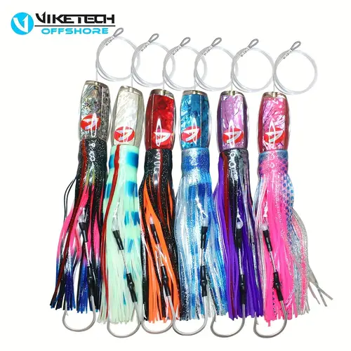 1pc viketech offshore saltwater fishing trolling resin head fishing lure designed specifically for tuna 32cm x 9 6oz stainless steel single hook