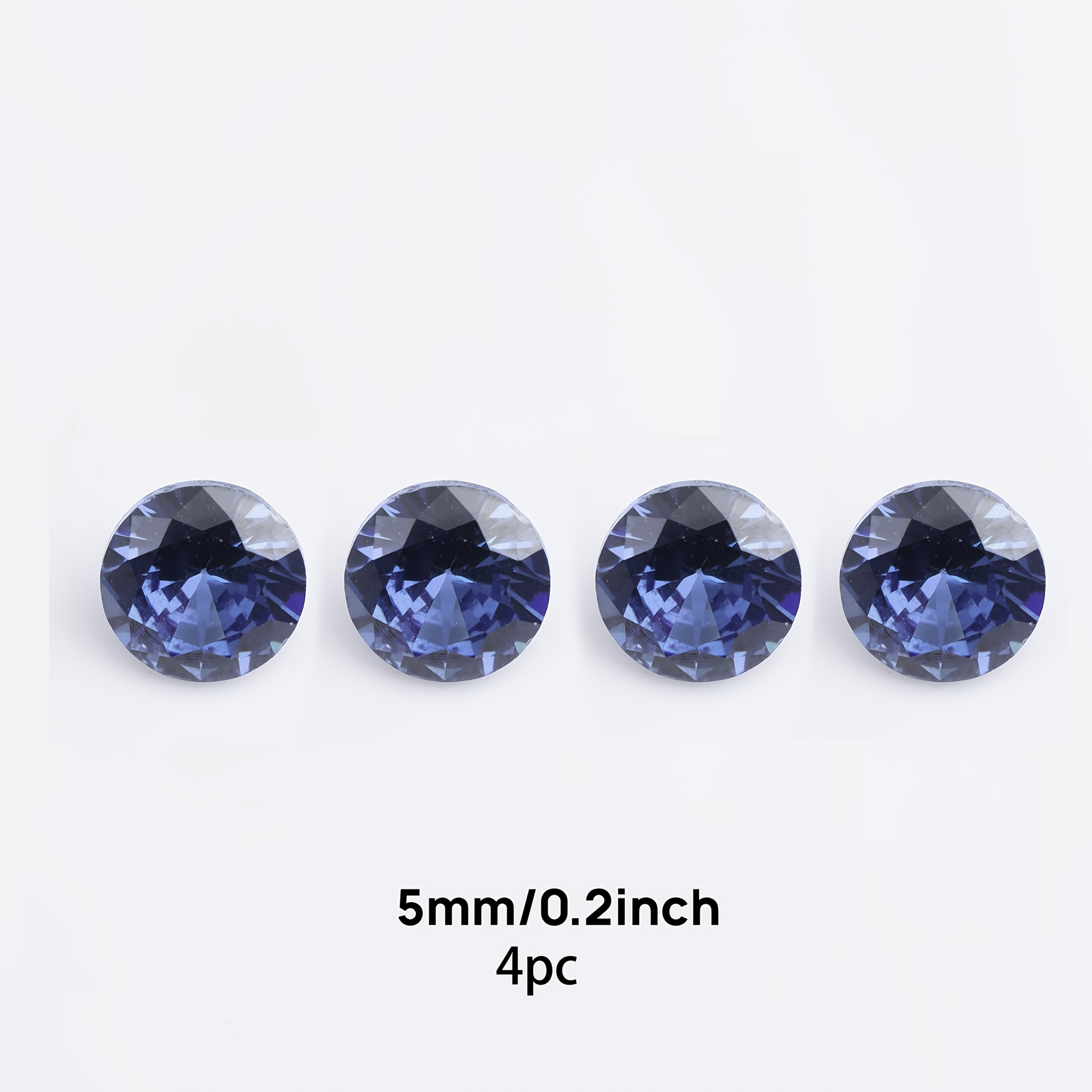 TEMU 4pcs/tanzanite Stone Loose Stones, Round Cut, Dark Blue Loose Stone, Suitable For Jewelry Making And Additions