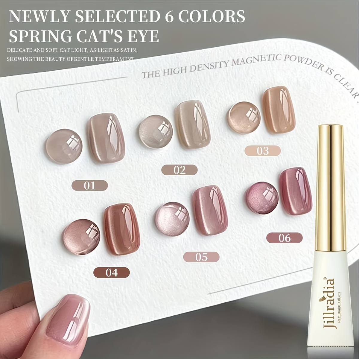 Image of 6 Colors Magnetic Gel Polish - /led Semi-permanent Nail Polish Suitable For Diy Nail Art, Magnetic Swirl, /korean & - Use, Soaking Gel For /