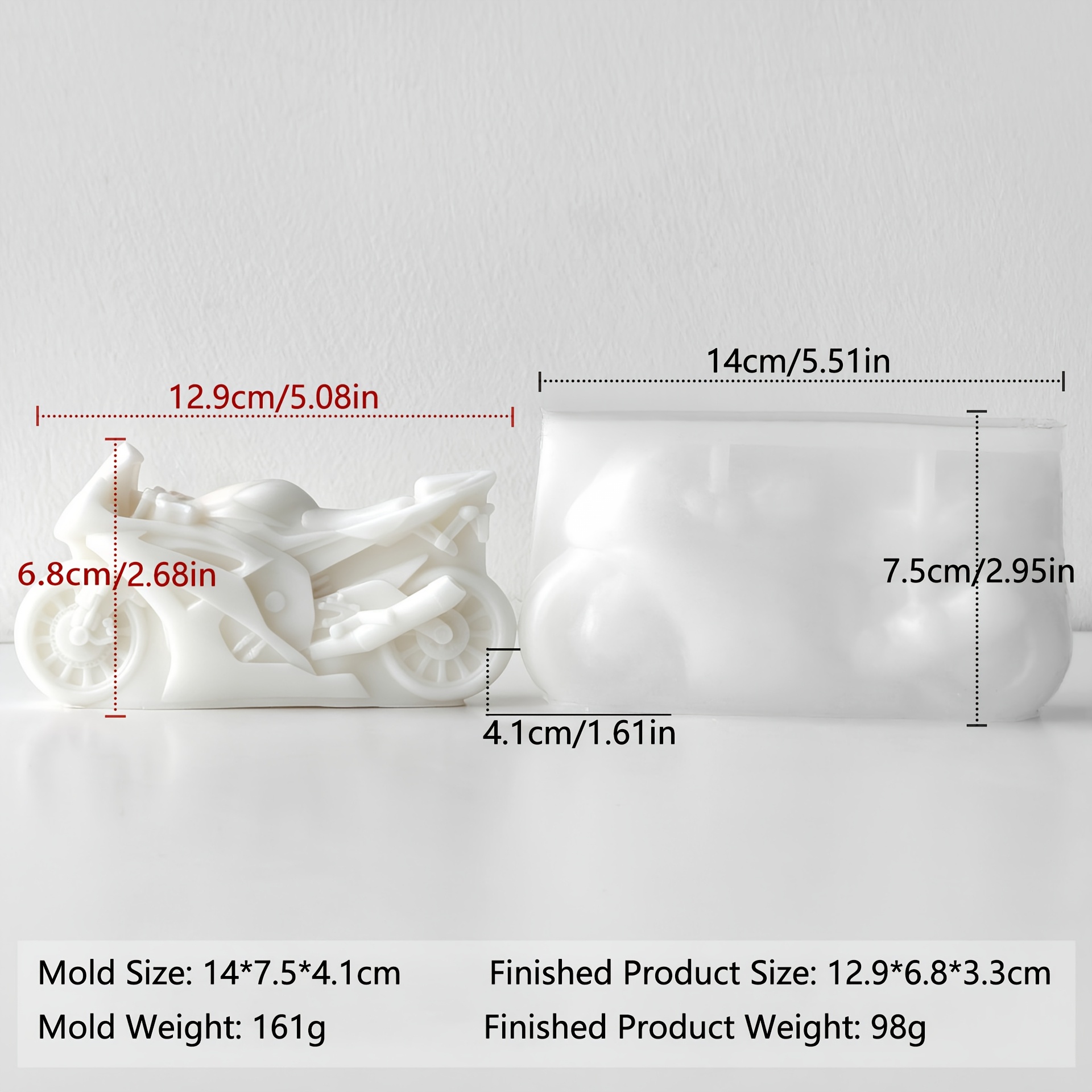 TEMU Motorcycle-themed Silicone Mold For Diy Crafts - Sport Molds With Irregular Motorcycle Shape, Suitable For Candle Making, Wax Resin Decorations,