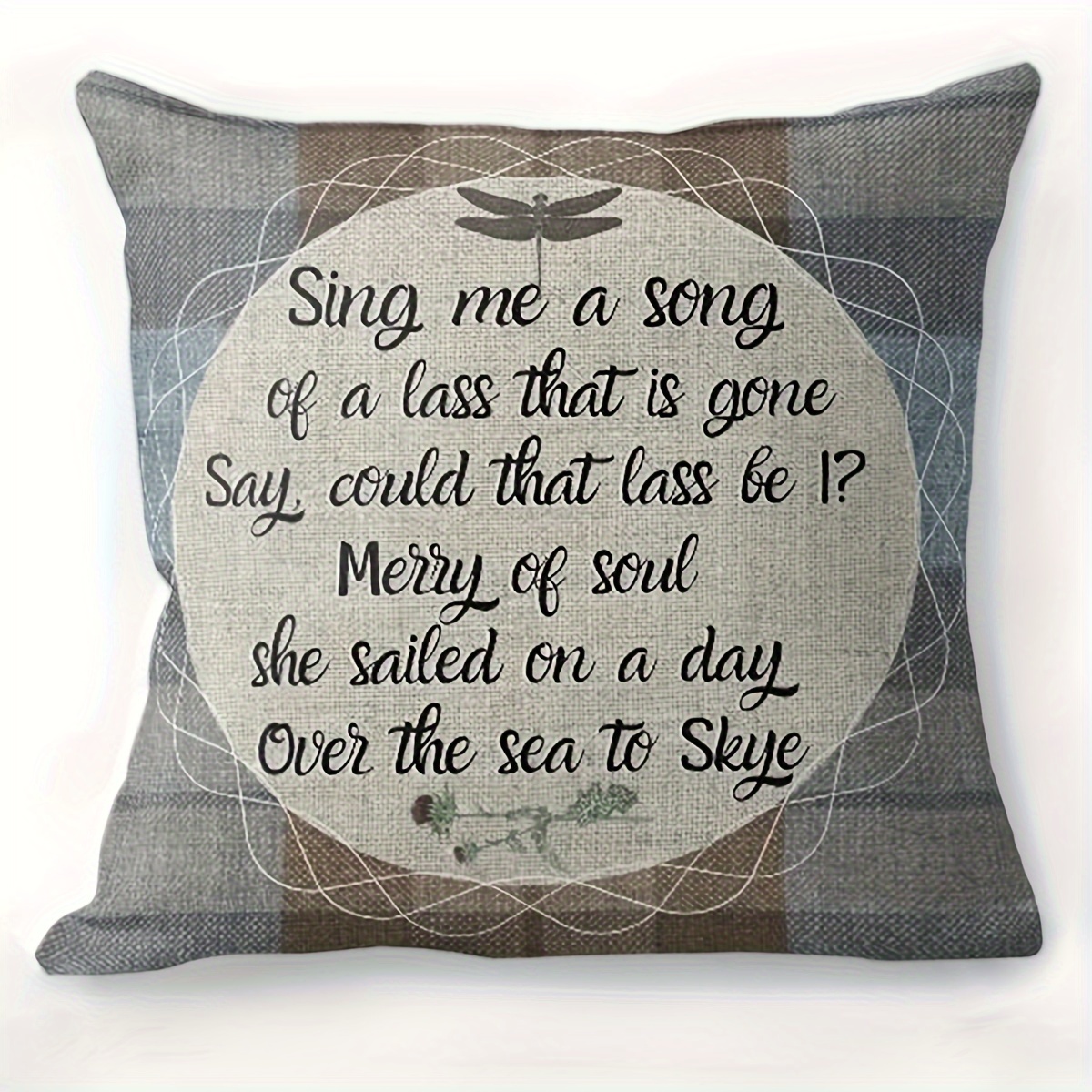 

Outlander Song Throw Pillow Cover - 18x18 Inch, Super Soft, Short Plush, No Pillow Core, Zipper Closure, Hand Wash Only, Multiple Room Compatibility, Vintage Style, Polyester Fabric