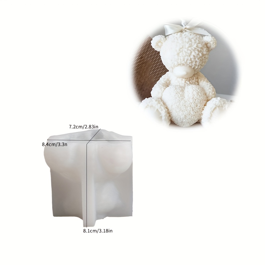 Candle Mold, Yarn, Heart Hugging Teddy Bear Candle Mold, Home Decoration Ornament, Aromatherapy, Drip Glue, Gypsum, Silicone Mold