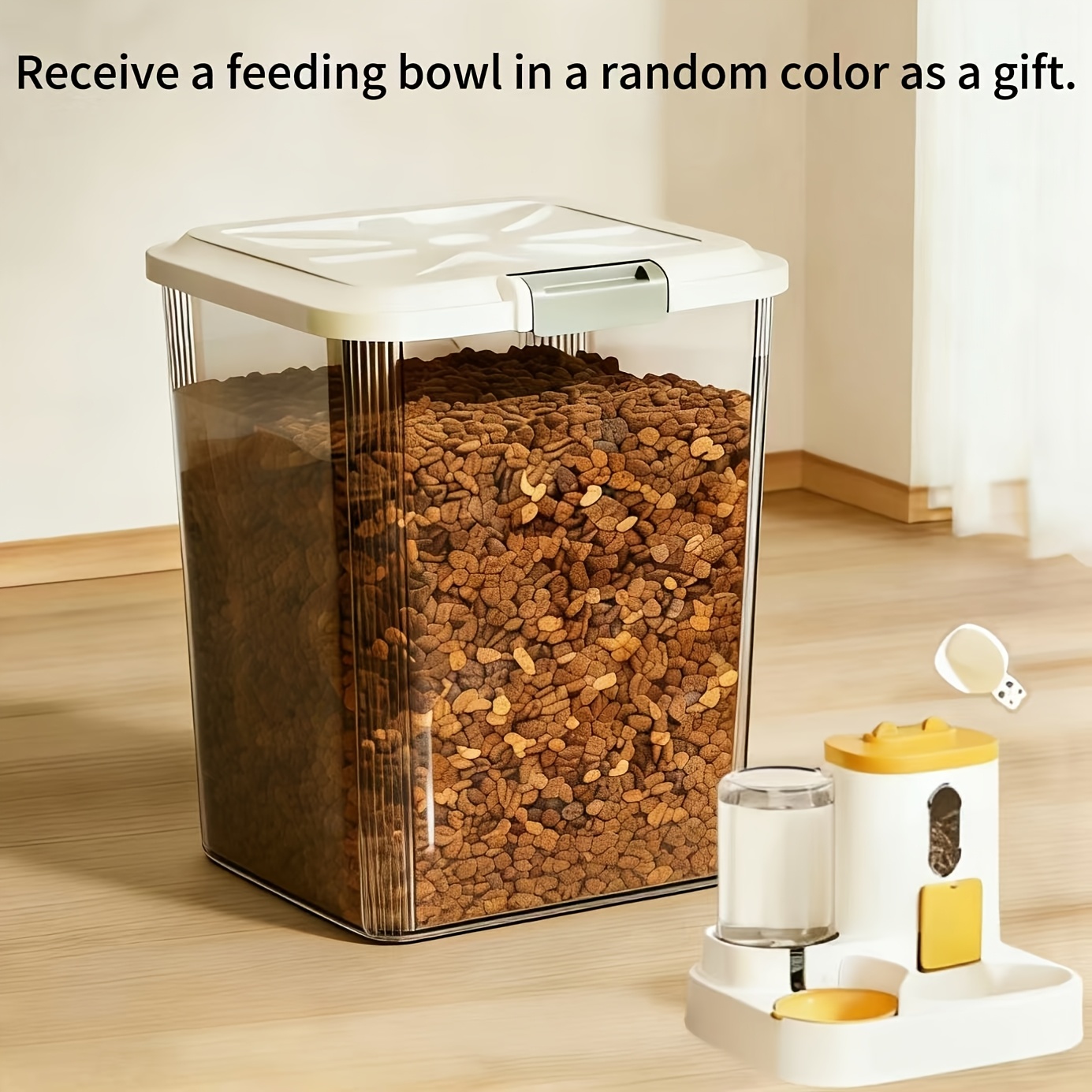 TEMU Durable Plastic Square Storage Box Suitable For Dog, Cat, And Bird Food - Ideal Gift For Pet Owners, Pet Food Storage Container, Extra-large Dog