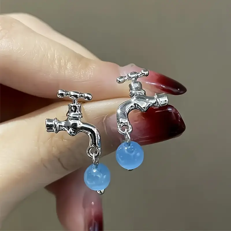 fashionable and cute earrings faucet shape earrings for women and girls sweet and essential gift earrings for party holidays details 3
