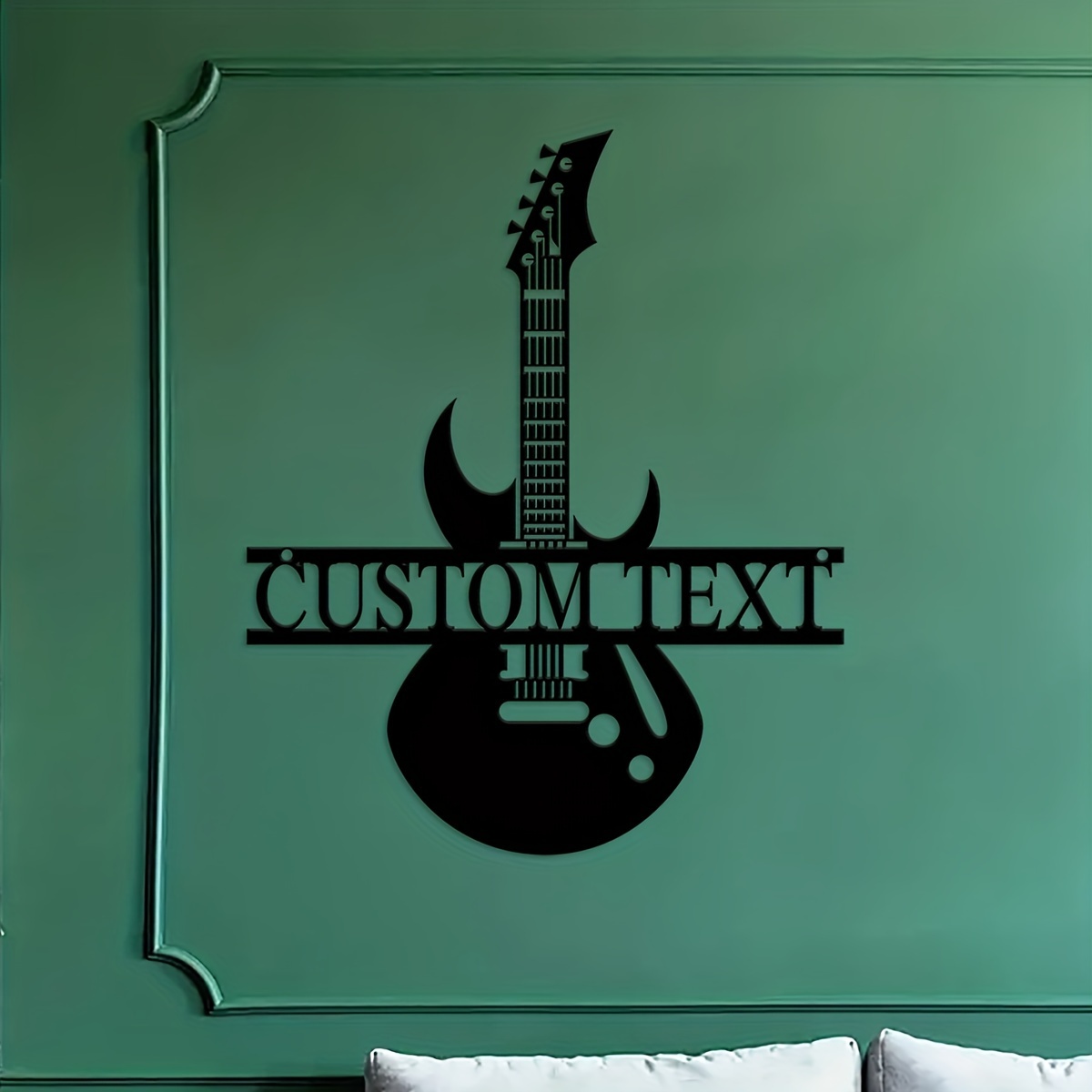 

Custom Guitar Metal Wall Art Sign - Vintage Style Personalized Guitarist Name Plaque, Multipurpose Wall Hanging Decoration For Music Room, Nursery, Home - Unique