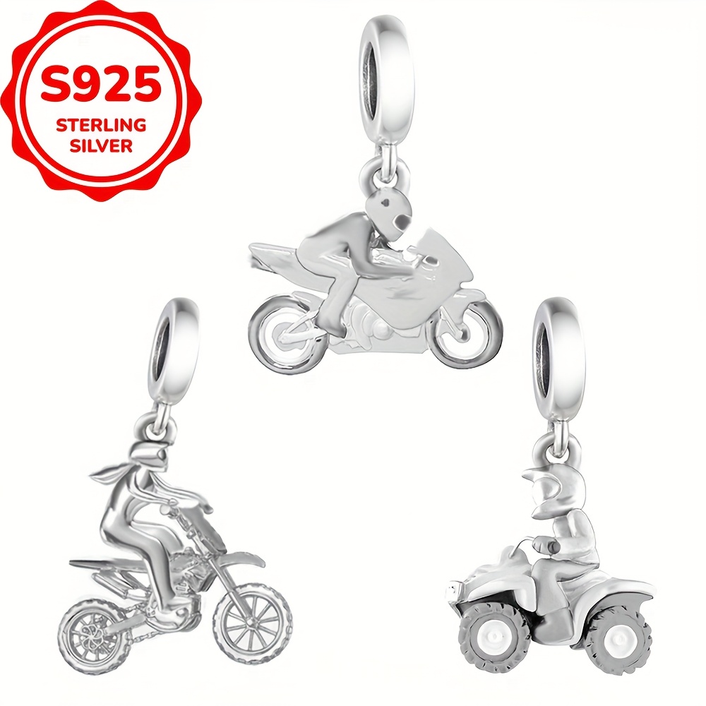 925 Sterling Silver Motorcycle Pendant for Jewelry Making
