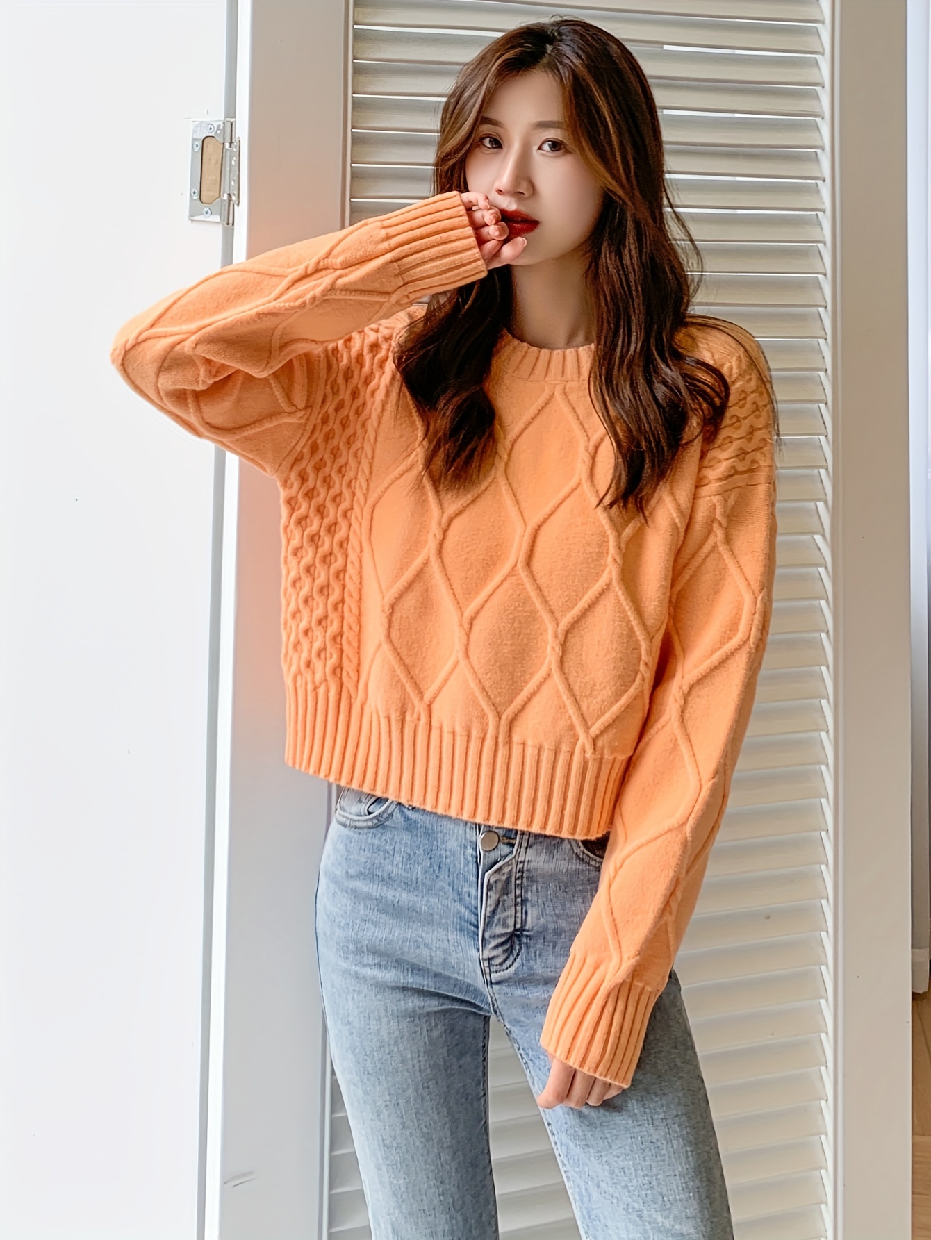 pull femmes pull à manches courtes coupe détail Temu Morocco