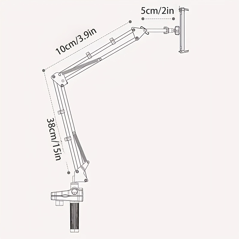 Robotic Arm, Mobile Phone Tablet Holder, Newly Upgraded Pro Model, ABS Carbon Steel, Supports 360° Rotation 180° Folding, Easy to Install, Suitable for Most Mobile Phones and Tablets