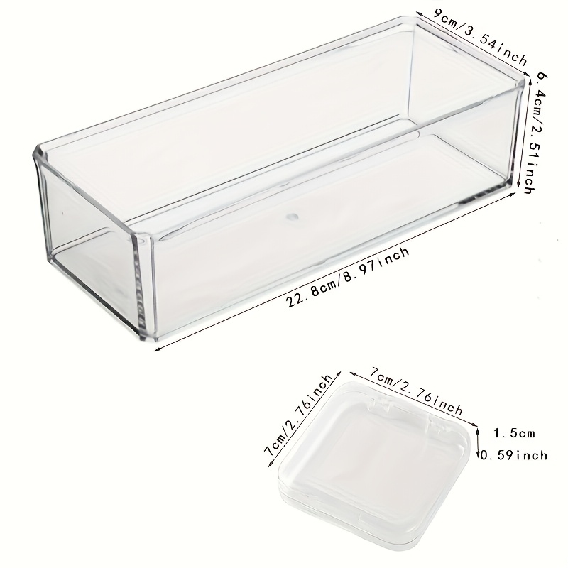 14pcs elegant transparent plastic jewelry storage box set   bracelets necklaces earrings and rings ideal for vanity organization a great gift idea jewelry organizers Product details 1