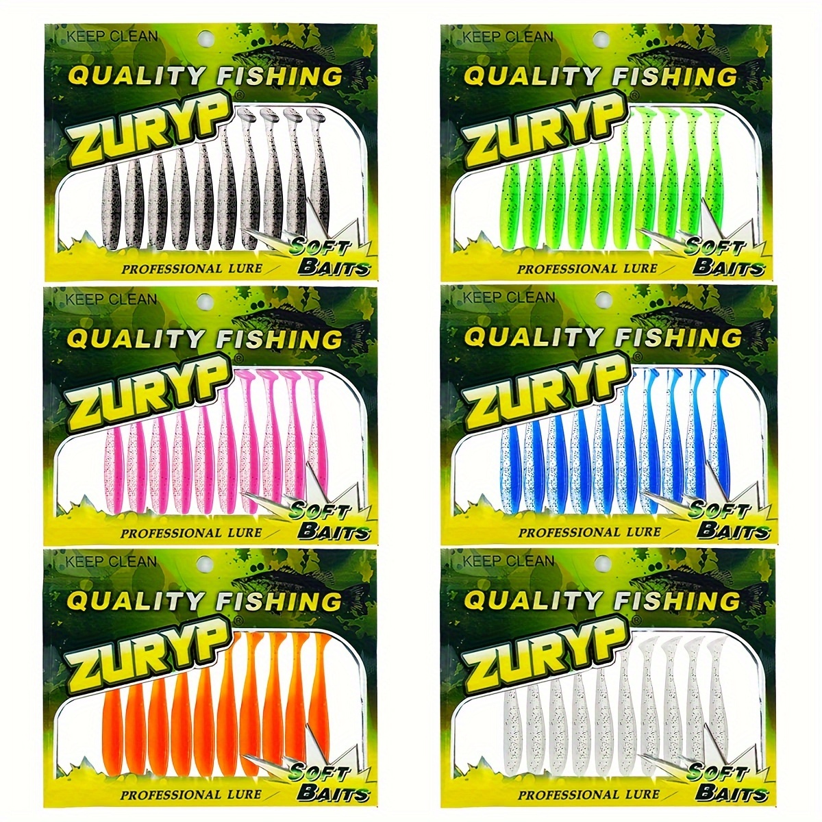 

10pcs Color T-tail Swimbait, Silicone Soft Worm Bait, Artificial Lure For Sea Or Freshwater Fishing, Fishing Tackle