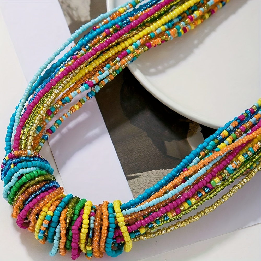 Bohemian Layer Colorful Beaded Necklace for Women