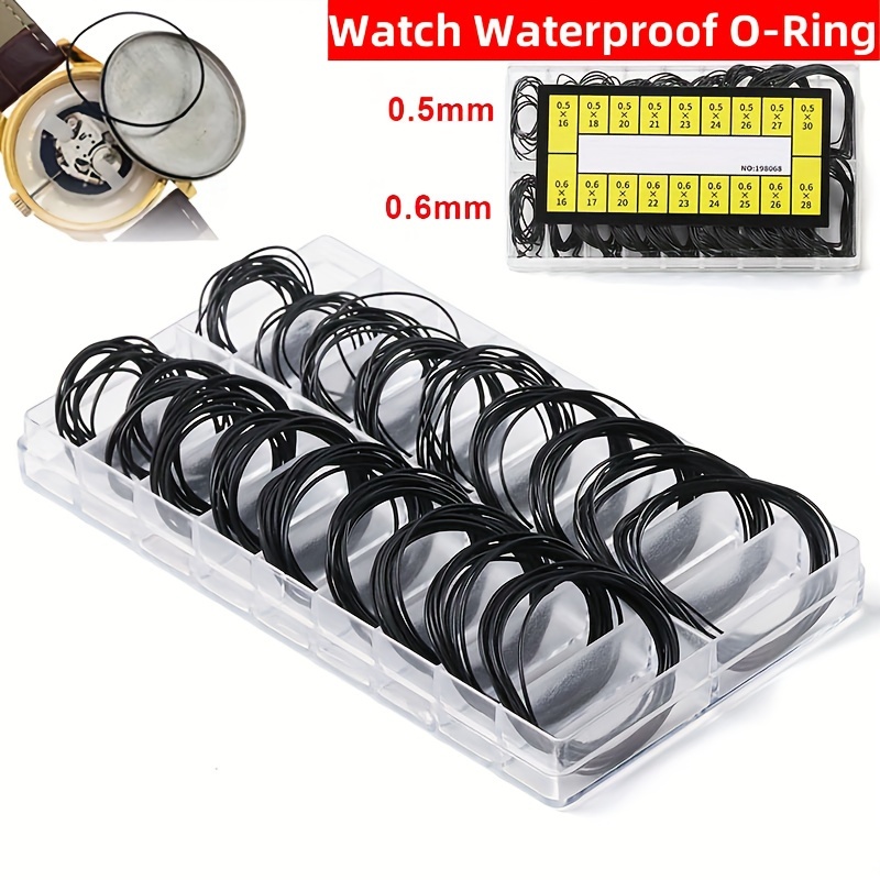 

200pcs/box 0.5mm 0.6mm Watch O-rings, Waterproof Watch Back Cover Gaskets, Watch Repair Tool For Watchmaker