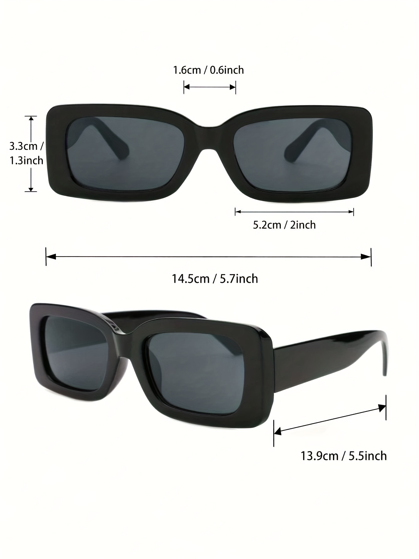 3 pcs geometric black frame glasses for women   lens for hiking travel and daily use details 4