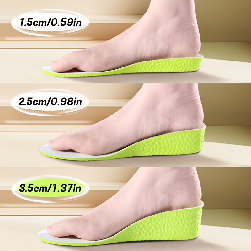TEMU Unisex Height-increasing Insoles, Multi-height Options, Full-sole Design To Prevent Slippage, Sweat-absorbent, Anti-odor, Breathable, Invisible