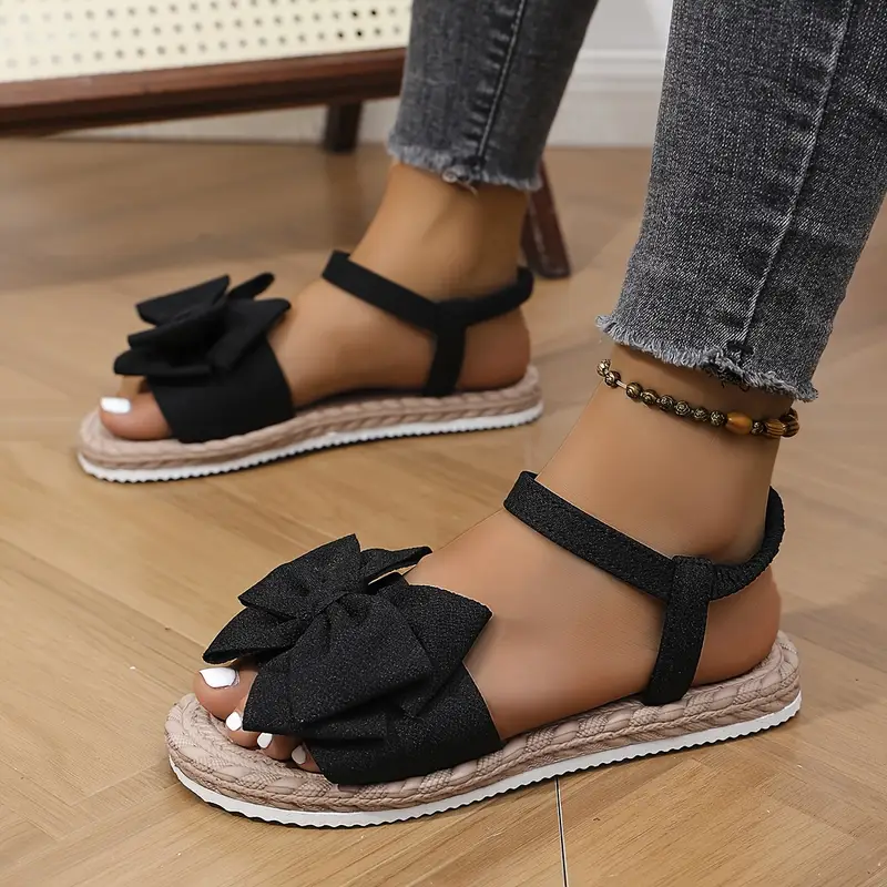 womens slip on sandals breathable flat shoes with slip on closure open toe summer in black beige cushioned insole for casual formal casual attire womens footwear ladies shoes and sandals Product details 0