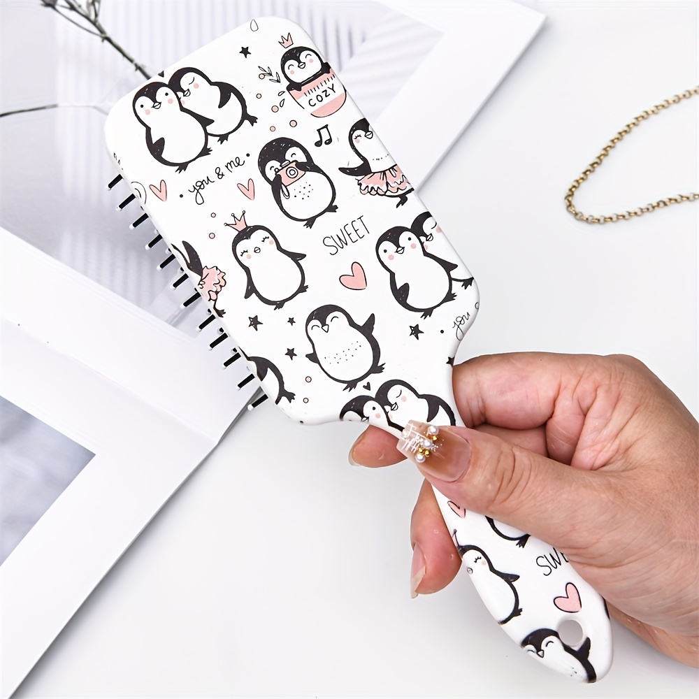 Couple Penguin Pattern Hair Comb, Comfortable Air Cushion Anti-static Comb, Suitable For All Hair Types