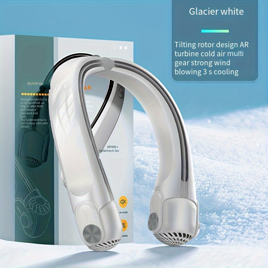 Image of Upgraded Bladeless Portable Neck Fan With 360° Rotatable Airflow - Wearable, Rechargeable, Adjustable , Perfect For Indoor & Outdoor Use, Usb Powered, Includes Power Cable, Hanging Neck Fan