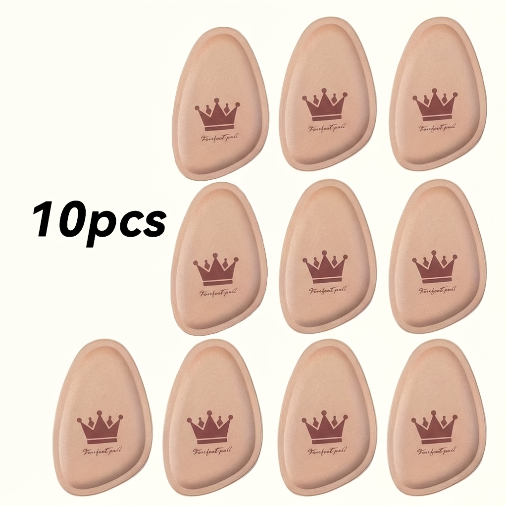 TEMU 10pcs Women's High Heel Memory Foam Crown Pattern Shoe Insoles - Soft And Breathable Forefoot Pads, Pointed-toe Foot Protectors, Hand-washable