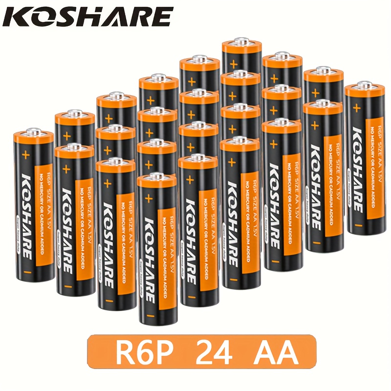 TEMU KOSHARE 1,5V, AA-koolstofaccu, stuks, kan langdurig opgeslagen worden, capaciteit, geschikt voor elektronische weegschaal, drones, wekkers,