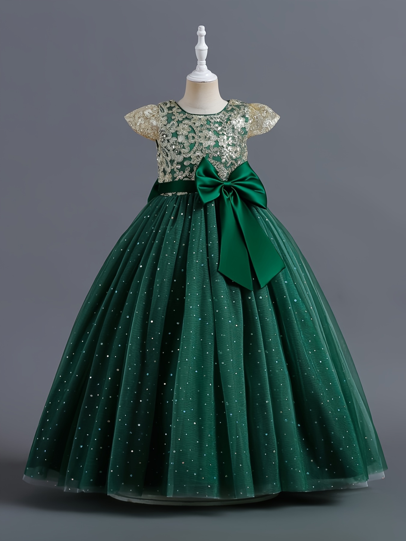 childrens green bridesmaid dresses Halter Sleeveless Chiffon Junior Bridesmaid Dresses, Green main image 1