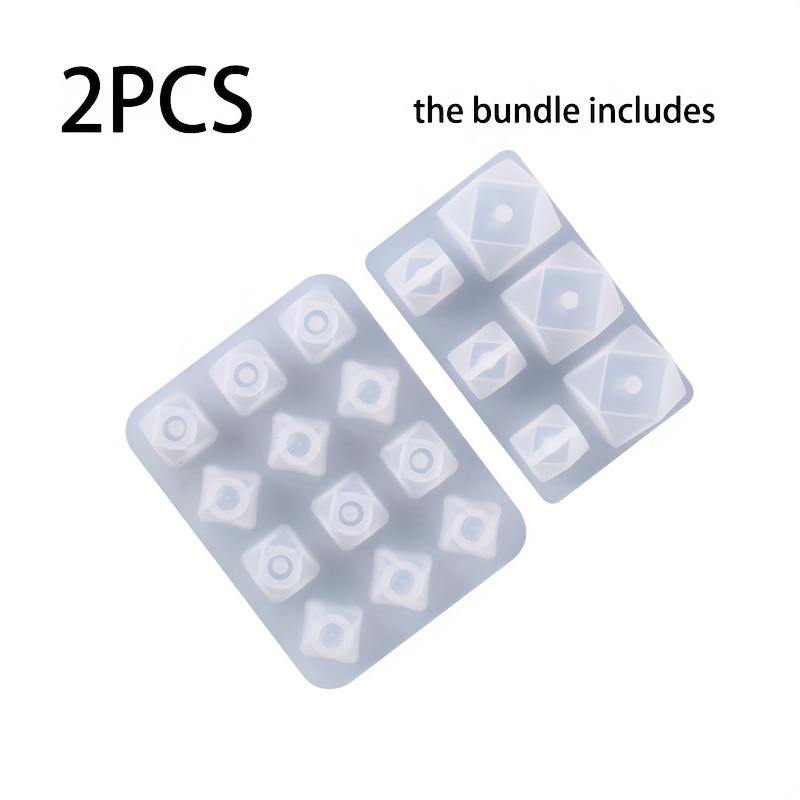 TEMU 2pcs Bead Molds, Arc Diamond Bead Hanging Bead Silicone Molds, Suitable For Crafts, Handmade Gifts, Resin Casting Molds, Easy To Demold And Liquid Molds, Epoxy Resin Silicone Molds
