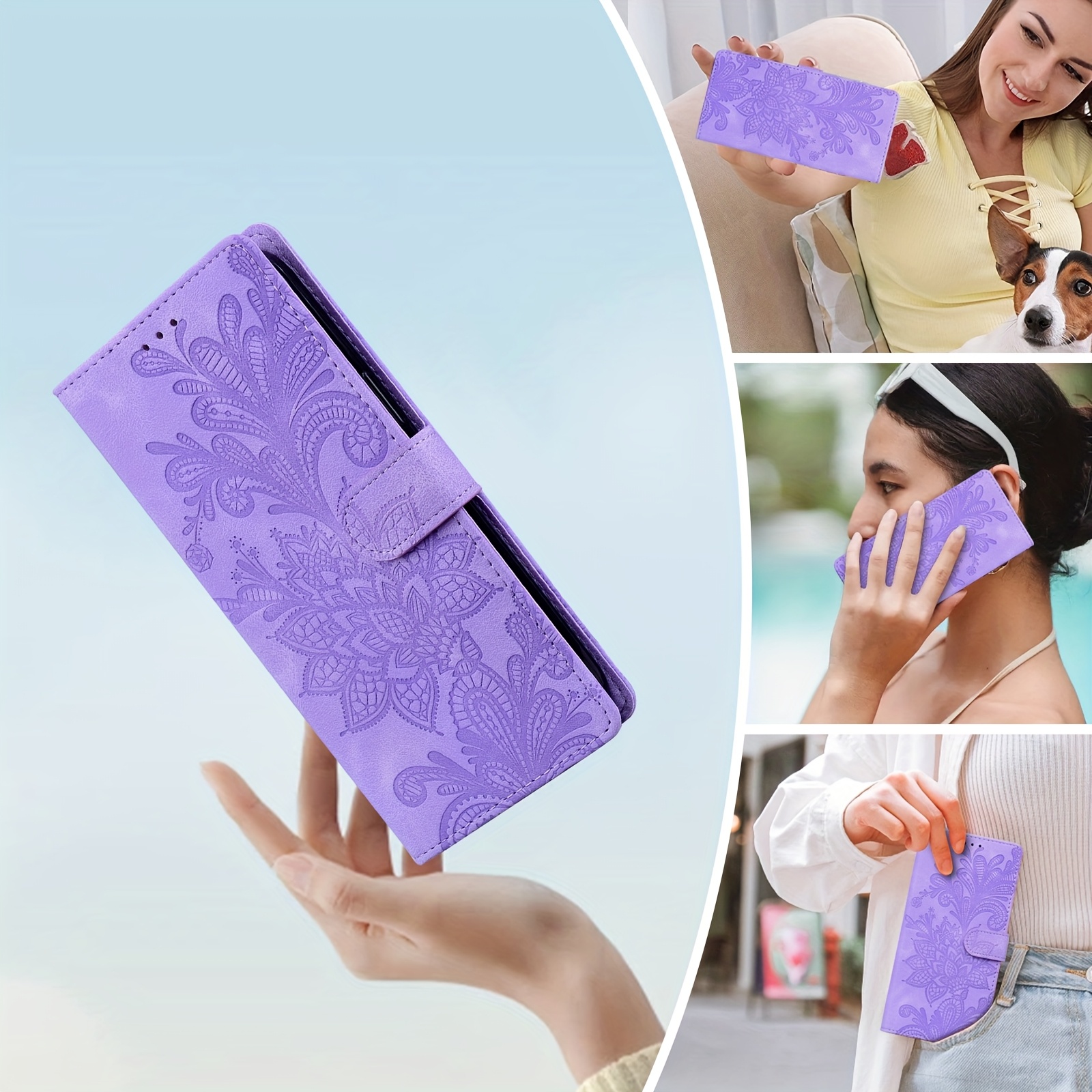 Husă embosată pentru telefon flip, potrivită pentru Redmi 14C, 13, 13C, 12C, 10, 10C, 9, 9C, A4, A3, Redmi Note 14, 13, 12, 11, 10, 9, 9S, 8, 8T Pro Plus 4G/5G, slot pentru carduri, suport, husă de protecție pentru portofel, flip magnetic din piele sintetică
