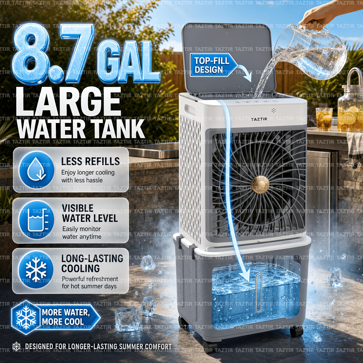 TAZTIR 2200 CFM Portable Evaporative Air Cooler, Air Conditioner... product image 3