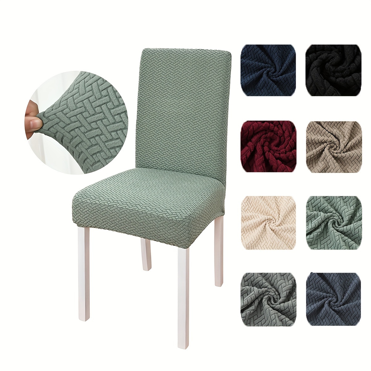 

Elastic Stretch Chair Slipcovers Contemporary Style - 1pc Washable Polyester Spandex Chair Cover For Dining Room, Living Room, Hotel - Slipcover-grip With Elastic-band Closure