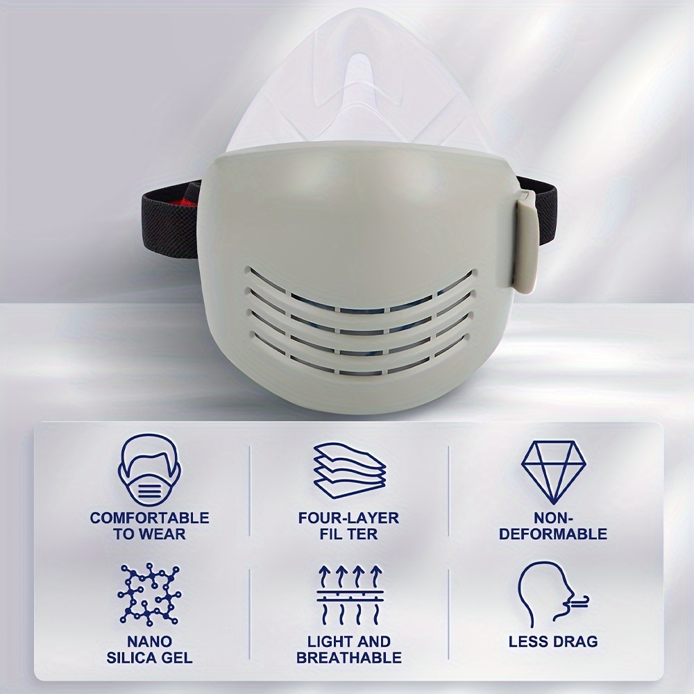 

Safety Half Face Gas Mask Respirator Protect Painting Spray Facepiece +10pcs Filters