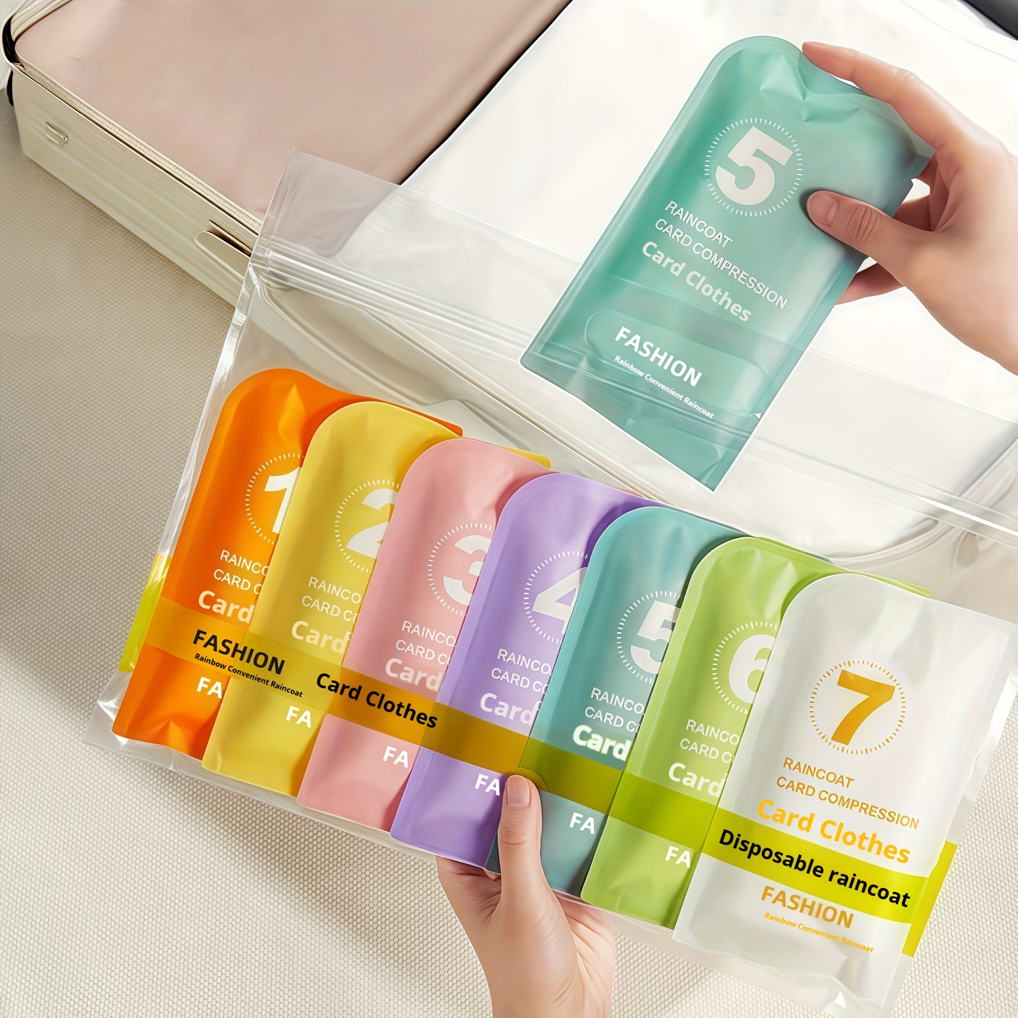 E-shop 7er-Packung Einweg-Regenmäntel für Erwachsene,