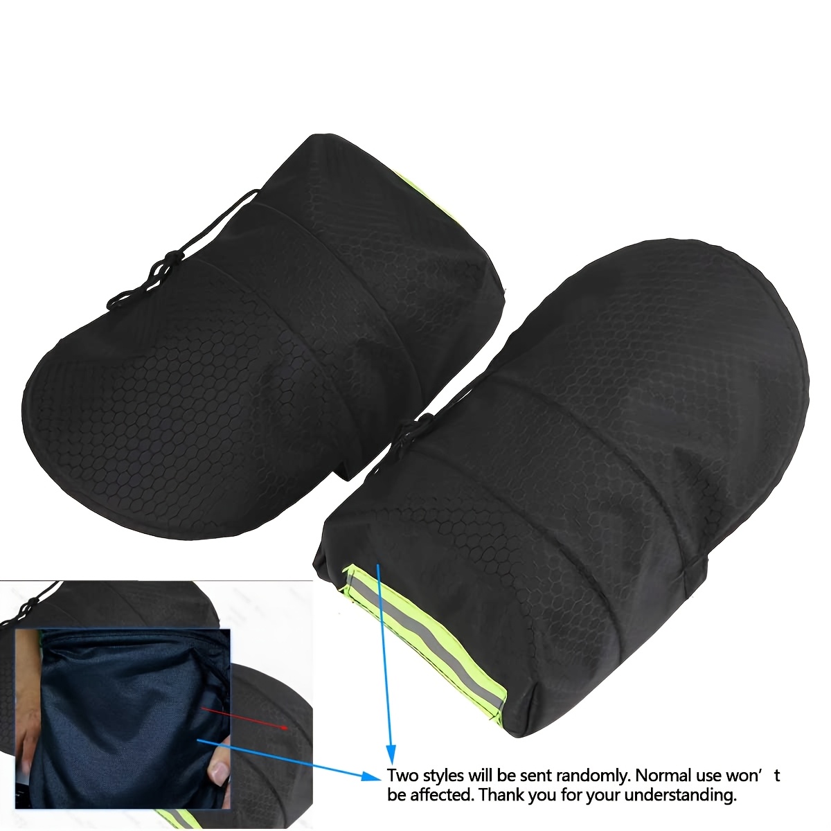 TEMU 2pcs Automotive Supplies Electric Vehicle Black Three-dimensional Gloves Summer Universal Battery Motorcycle Hand Sunshade Handgrip Cover