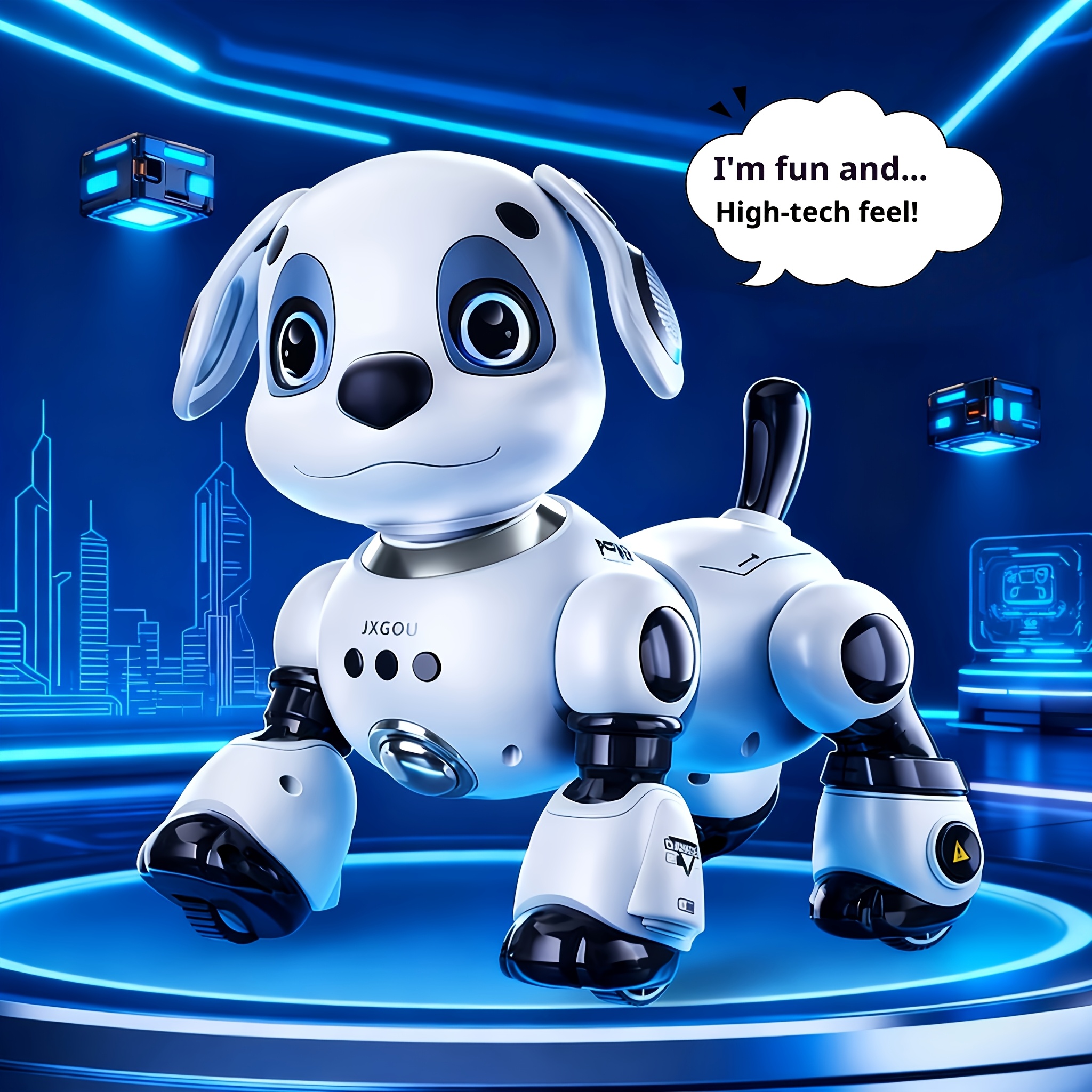 TEMU perro robot inteligente con control remoto giratorio | Perro robot eléctrico | Juguete de control remoto | | Juguete de ciencia y educación |