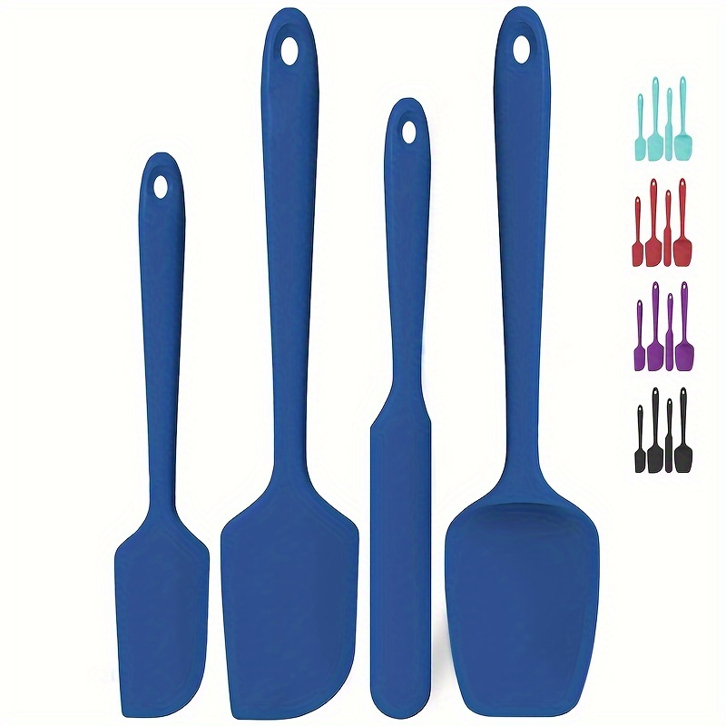 

4pcs Heat Resistant Silicone Spatula Set: U-taste 600ºf High Temp Seamless Bpa-free Food Grade Flexible Rubber Silicon Kitchen Cooking Mixing Baking Scraper For Nonstick Cookware Set Of 4
