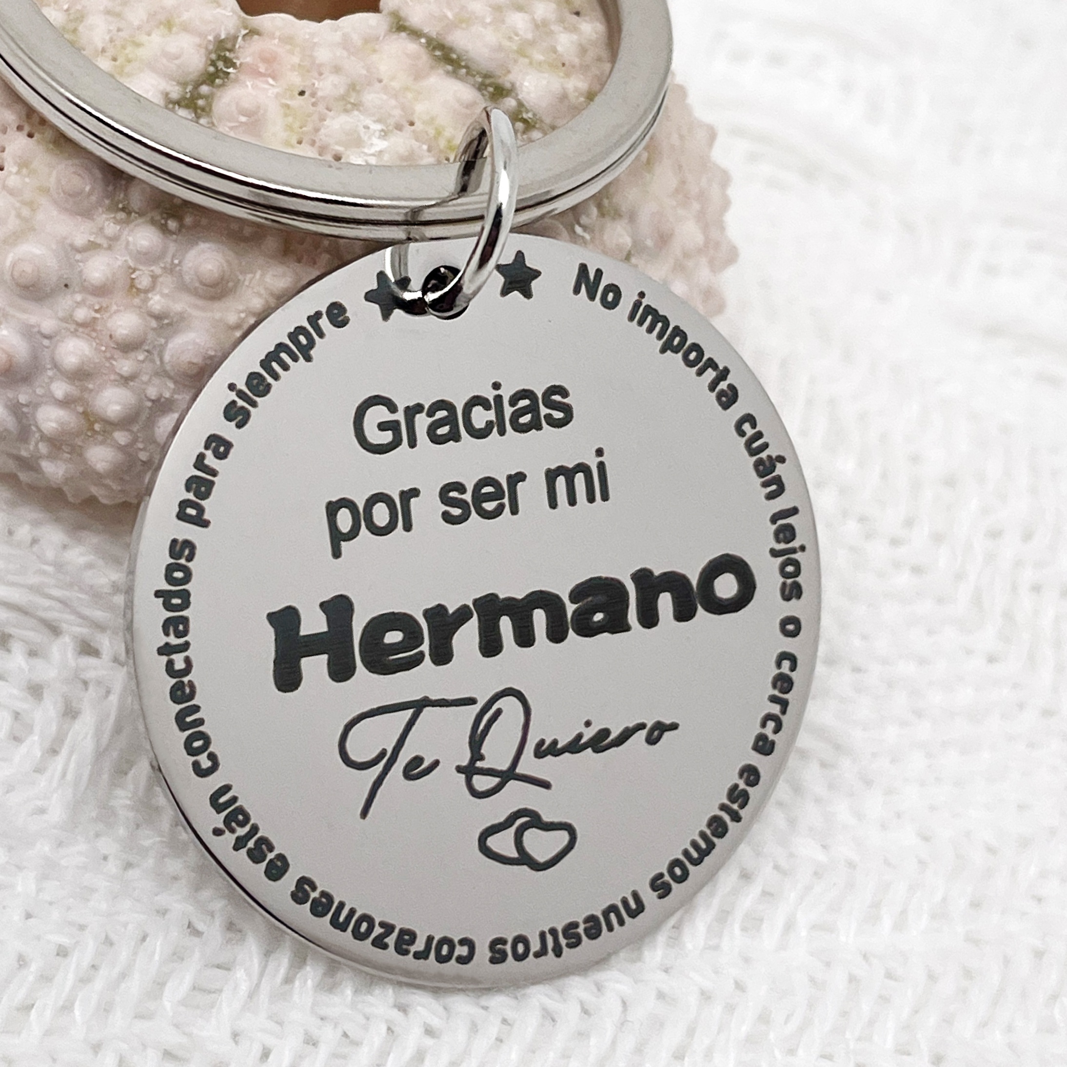 TEMU Llavero de Amor - Acero Inoxidable, Estilo Casual, Regalo para con '' en Español