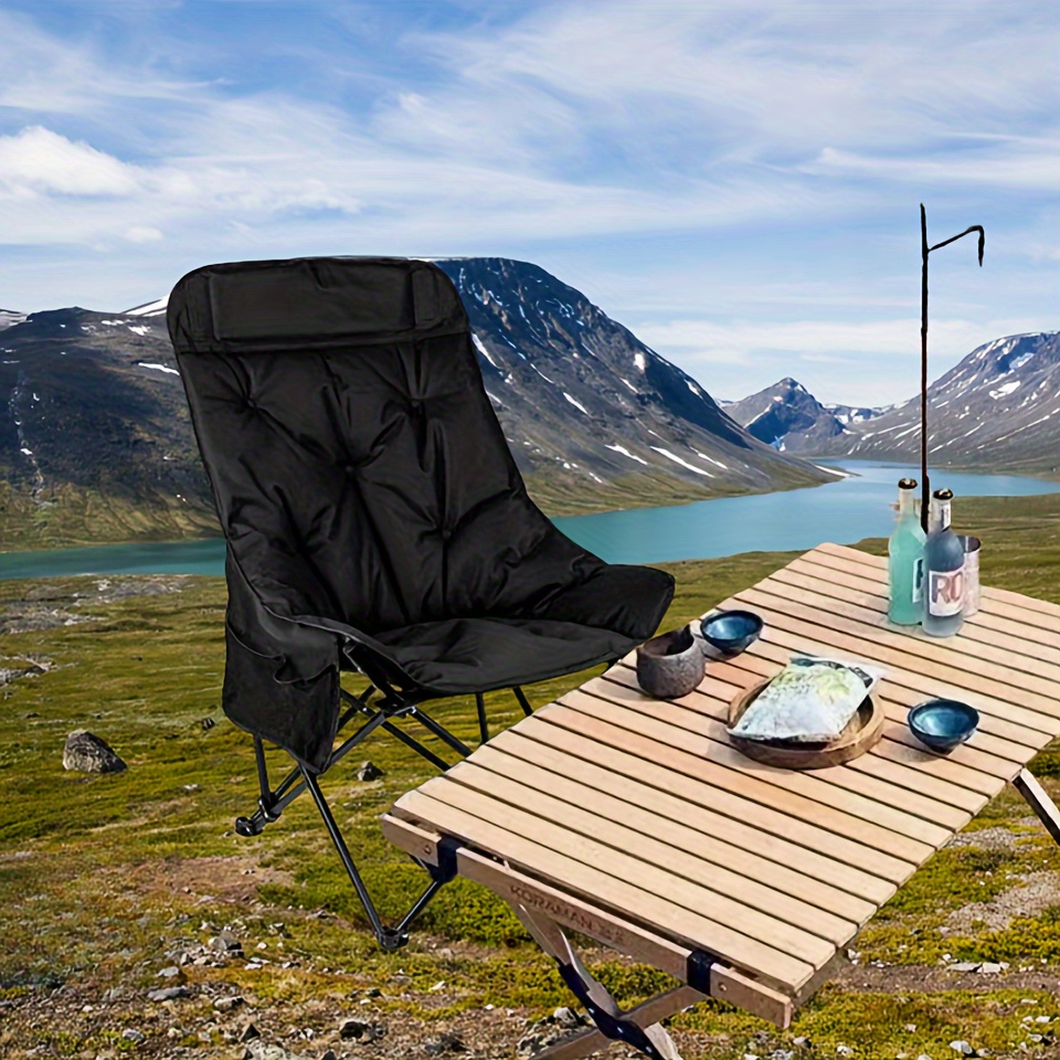 heavy duty quick folding outdoor chair high back support Temu Spain