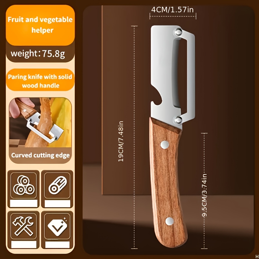 the 1pc new multi functional solid wood handle stainless steel sharp peeler is an essential kitchen tool for   and quickly peeling fruits and vegetables Product details 1
