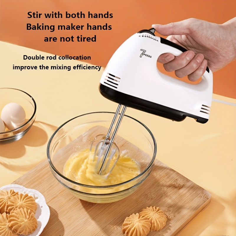  Mezclador de mano eléctrico de 5 velocidades, 2 varillas de  mezcla, 2 ganchos para masa, mezcla de galletas y pasteles : Hogar y Cocina