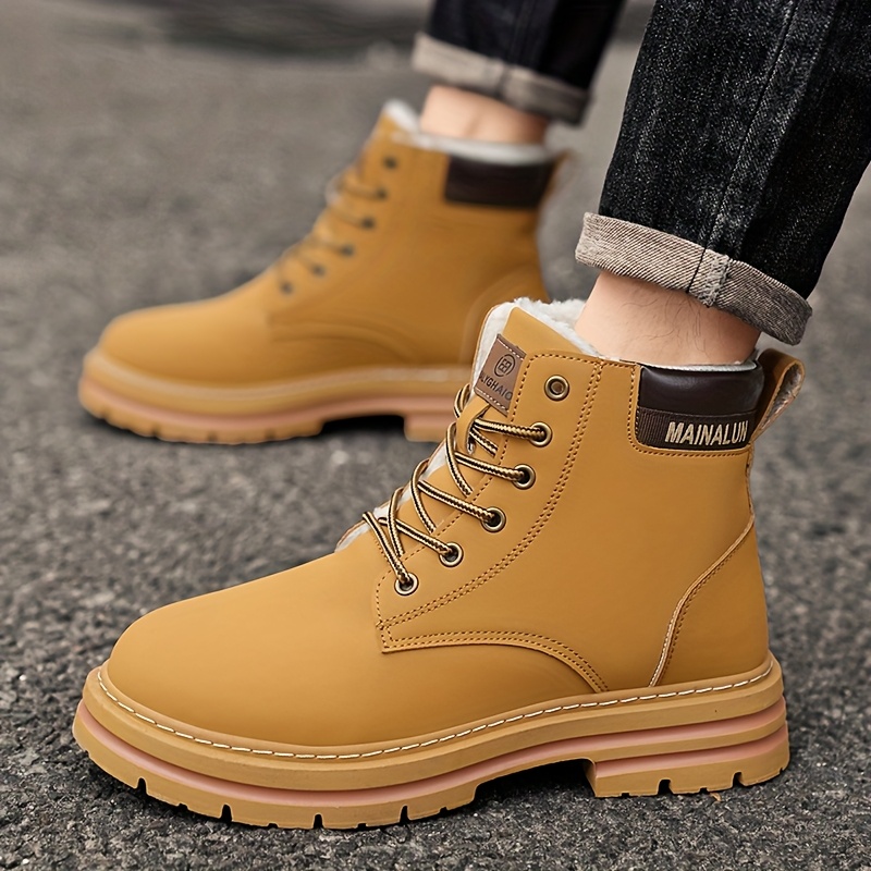 1 pair large size high   snow boots warm upper pvc sole heavy duty traction for   all terrain outdoor boots suitable for daily wear commuting and winter activities Product details 8
