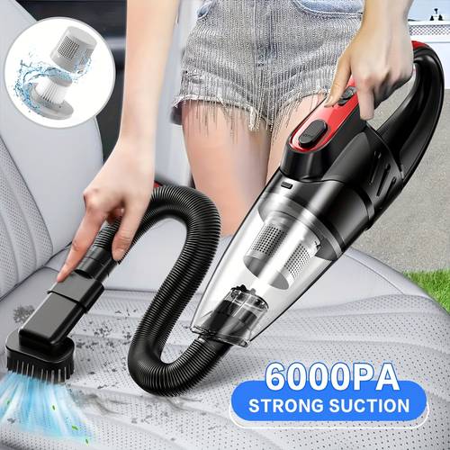 car vacuum cleaner 6000pa super strong handheld vacuum cleaner 2000mah with five matching additions suitable for car interior home and pet cleaning ladies car additions car supplies gift
