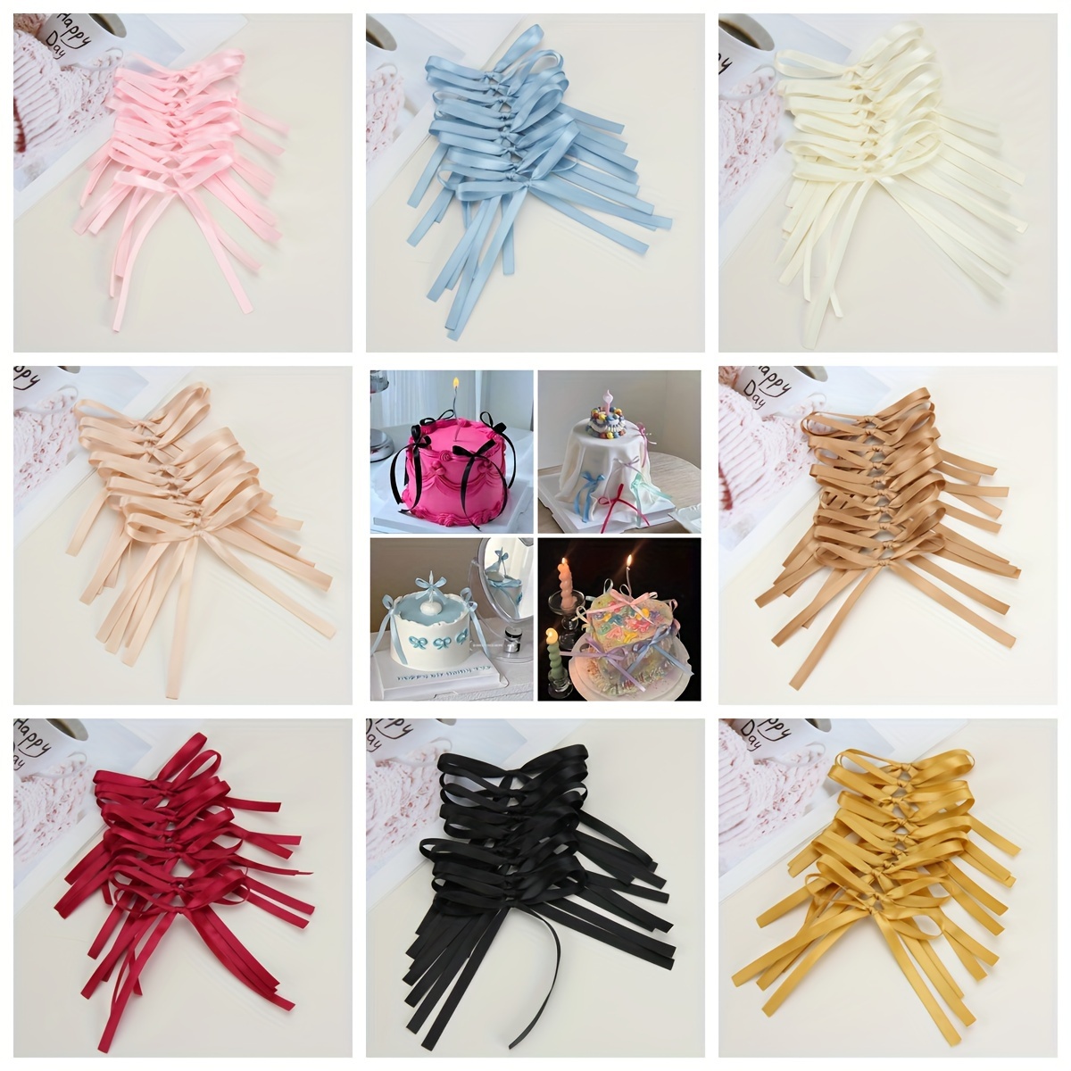 

5pcs/10pcs Ribbon Bow Flower Gift Decoration, Cake Decoration Bow, Hair Accessories Diy, Clothes And Pants Decoration Bow Tie