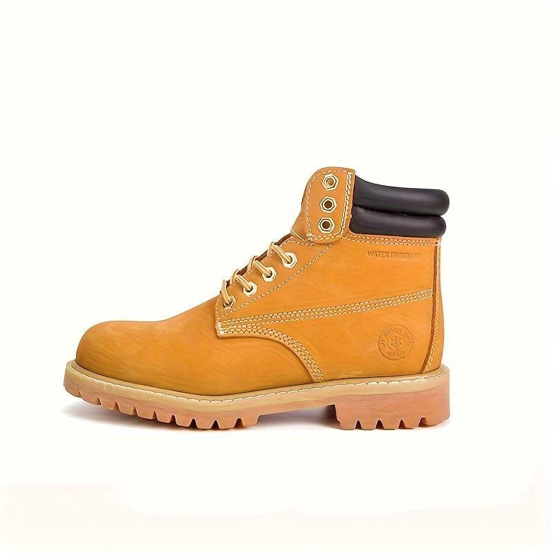 

Big Yellow Boots Men's Outdoor All-in-one Leather Rubber Sole Structure Warm Trend Lace-up Men's Hiking Boots