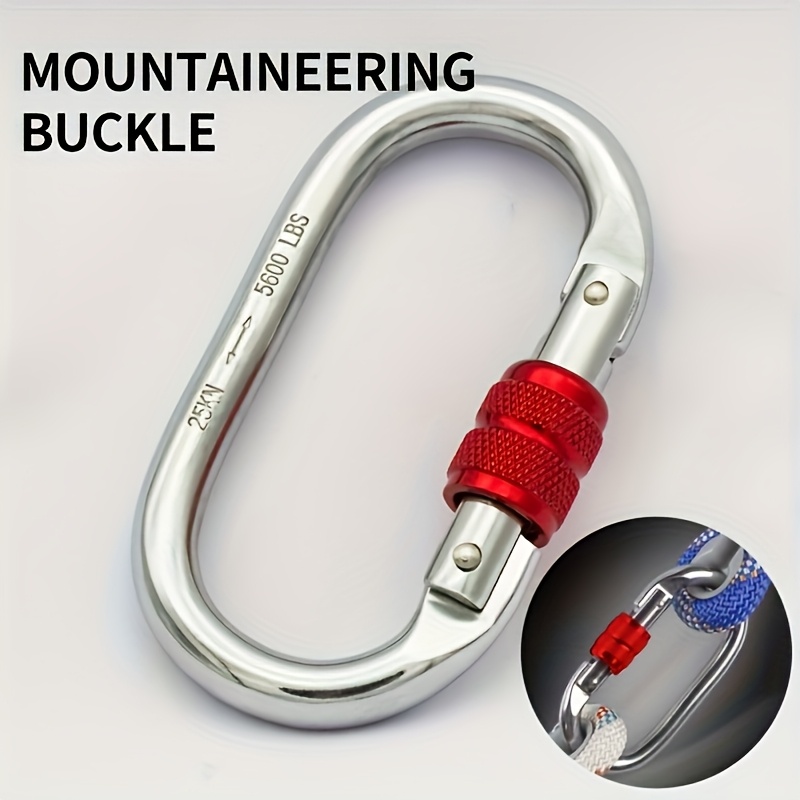 

Steel D-shaped Carabiner, 25kn Capacity, Silver, For Backpacking, Hiking, Travel - Single Pack