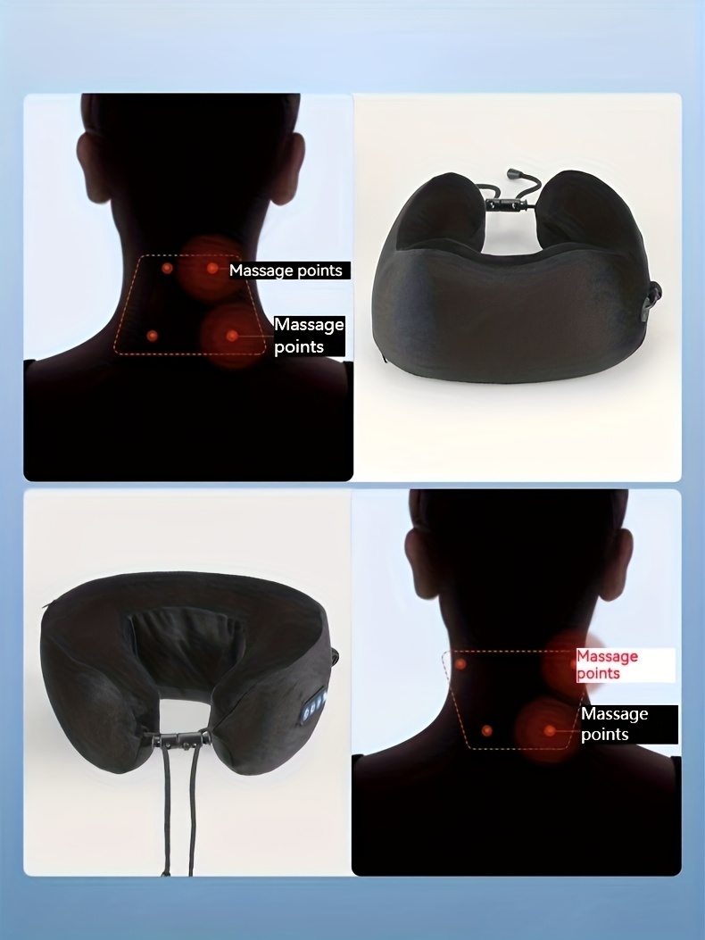 USB įkraunama elektrinė U formos masažo pagalvė, veido pagalvė masažuoklis kaklo atramai – puikus pasirinkimas kelionėms, biurui ir namų atsipalaidavimui, šventiniam dovanavimui